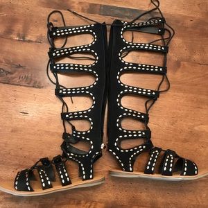 Tall lace up sandals